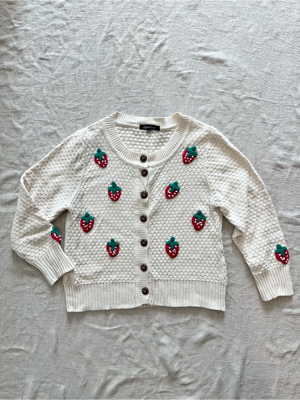 Strawberry Crochet Cardigan Sweater